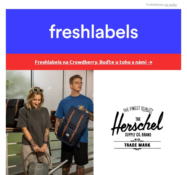 Freshlabels: Herschel Supply batohy + lahev zdarma – červen 2026 | Nuslet.cz