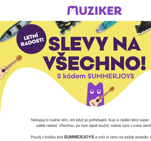 Muziker: Sleva až na vše – červen 2026 | Nuslet.cz