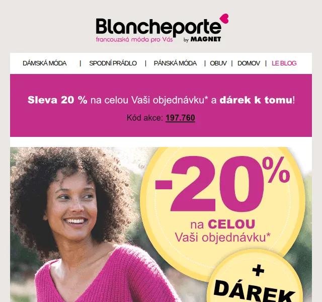 Blancheporte: -20 % na podzimní novinky + dárek – červenec 2023 | Nuslet.cz