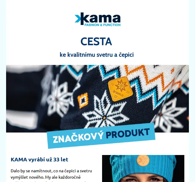 KAMA: Příběh kvalitních svetrů a čepic – červenec 2026 | Nuslet.cz