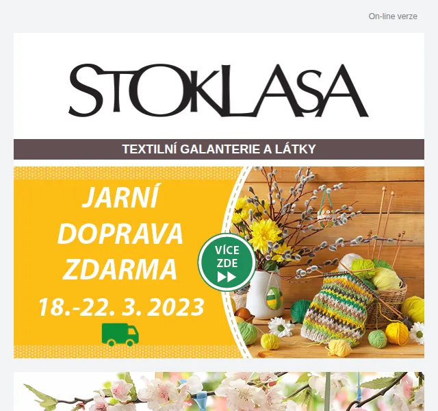 Stoklasa: Doprava zdarma a jarní stuhy – březen 2026 | Nuslet.cz