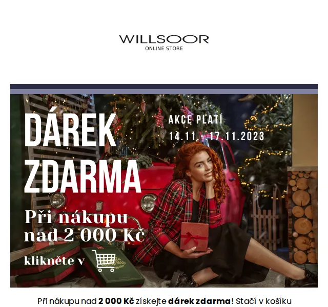 Košile Willsoor: Dárek zdarma k nákupu nad 2 000 Kč – červen 2026 | Nuslet.cz