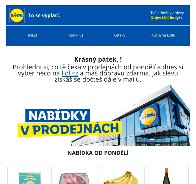 Lidl: Doprava zdarma + slevy až 58 % – říjen 2026