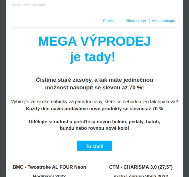 CZBikero: Mega výprodej slevy až 70 % – červen 2026 | Nuslet.cz
