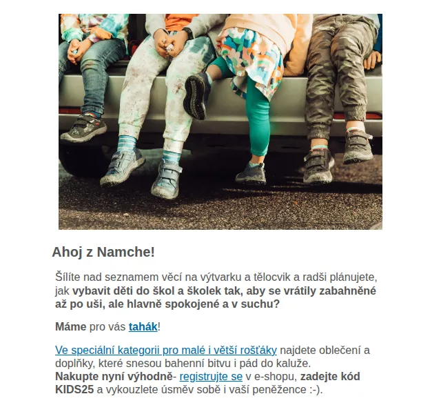 Namcheshop: Slevy na dětské oblečení a batohy Boll – až 50 % na sandály KEEN – červen 2026 | Nuslet.cz