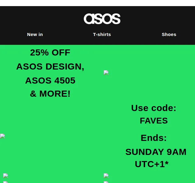 ASOS Sale: 25% sleva na ASOS DESIGN, ASOS 4505 – červen 2026 | Nuslet.cz