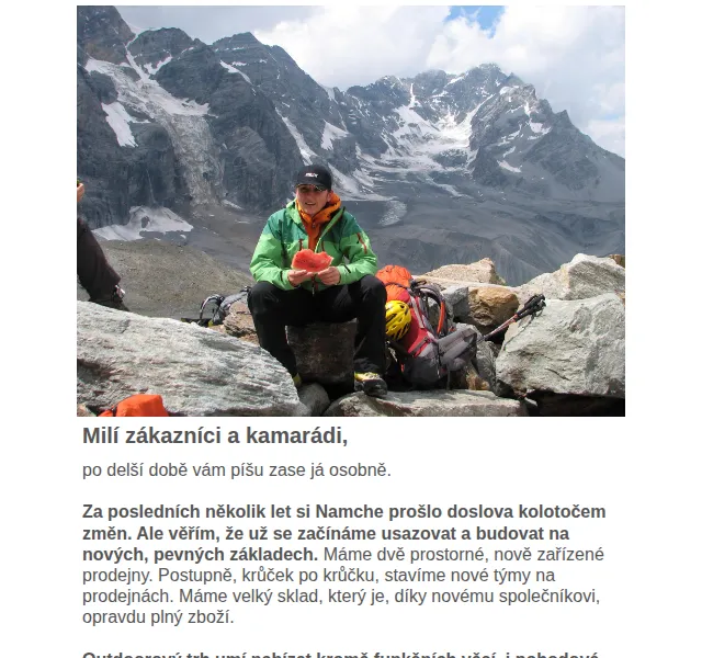 Namcheshop: výprodej skladu outdoorového vybavení – červen 2026 | Nuslet.cz