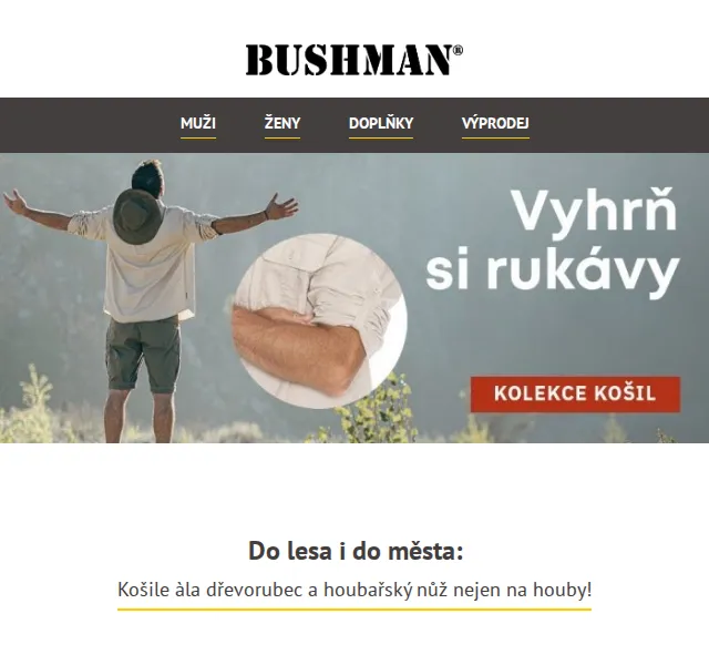 BUSHMAN: Košile Darack a houbařský nůž za 299 Kč – červen 2026 | Nuslet.cz