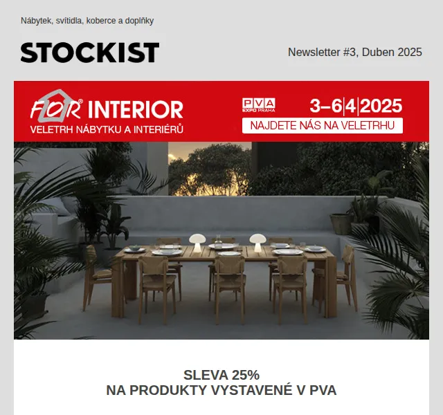Stockist: Sleva 25% na produkty z FOR INTERIOR – červen 2026 | Nuslet.cz
