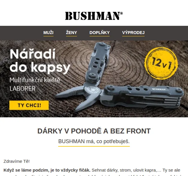 BUSHMAN: Dárky v pohodě – červen 2026 | Nuslet.cz