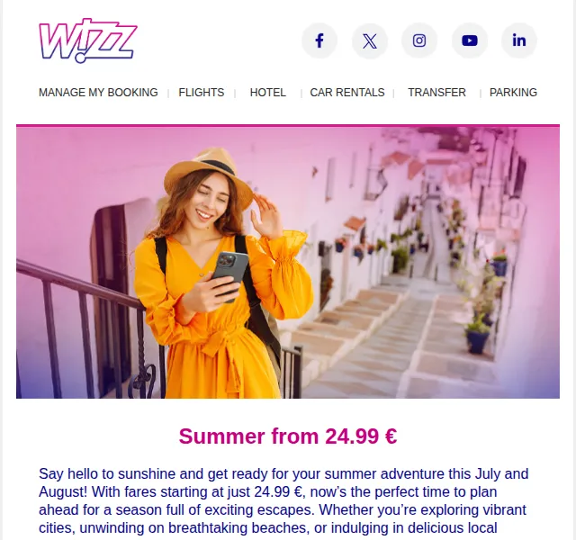 Wizz Air: Letenky od 24.99 € na léto – červenec/srpen 2026 | Nuslet.cz