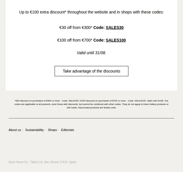 Kave Home Sale: extra sleva až 100 € – červen 2026 | Nuslet.cz