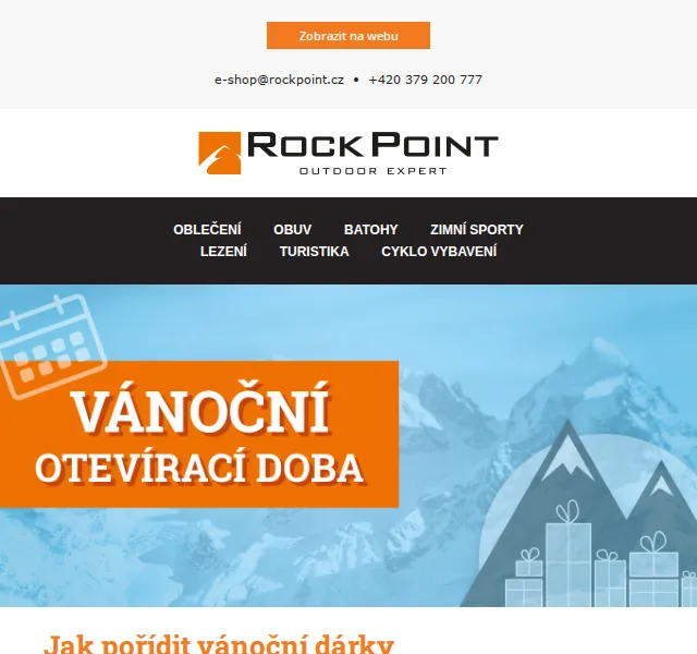 Rock Point: Vánoční slevy na outdoor – slevy až 36 % | červen 2026 | Nuslet.cz