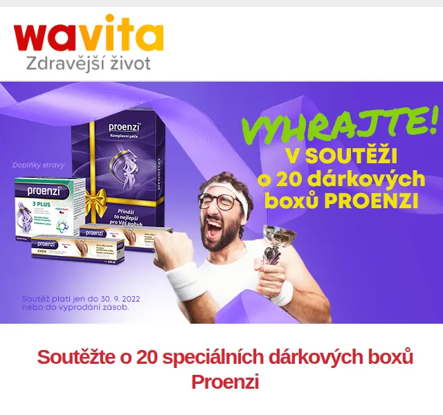 Wavita: Soutěž o dárkové boxy Proenzi a sleva 20 % – září 2022 | Nuslet.cz