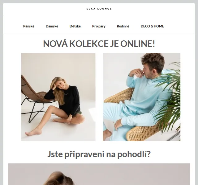 ELKA LOUNGE: Nová kolekce pohodlného oblečení – červen 2026 | Nuslet.cz