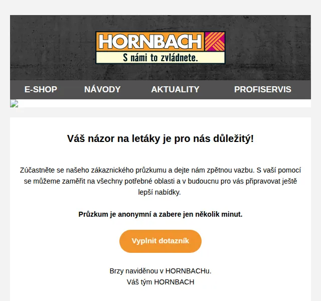 HORNBACH: Průzkum spokojenosti – červen 2026 | Nuslet.cz