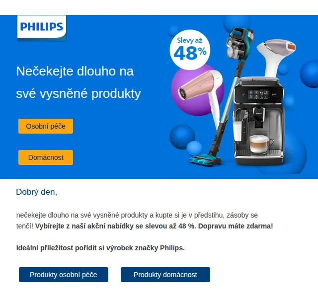 Philips: Slevy až 48 % na osobní péči a domácnost – červen 2026 | Nuslet.cz