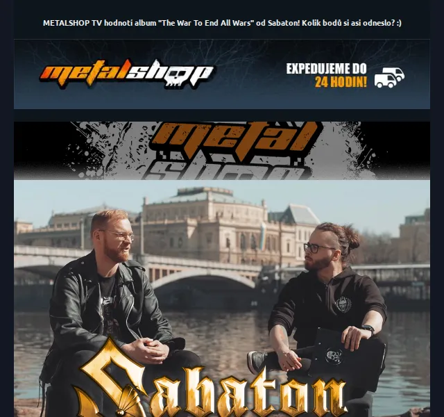 Metalshop: Sabaton merchandising & recenze – červen 2026 | Nuslet.cz