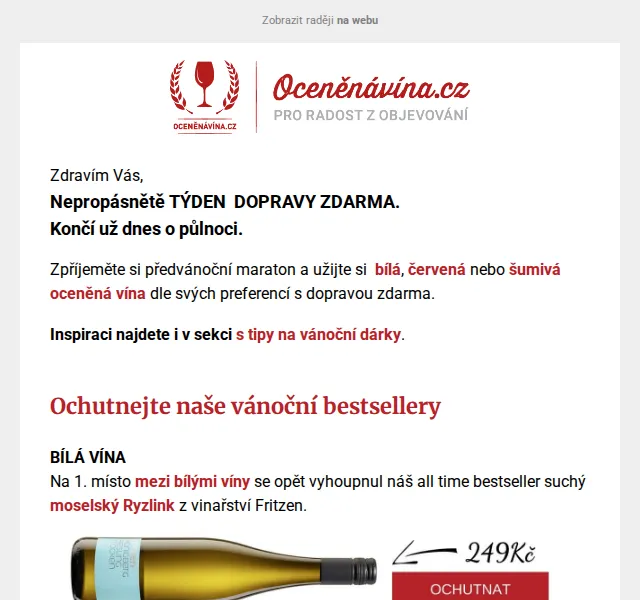 Vláďa z Oceněnávína.cz: Doprava zdarma do půlnoci – prosinec 2026 | Nuslet.cz
