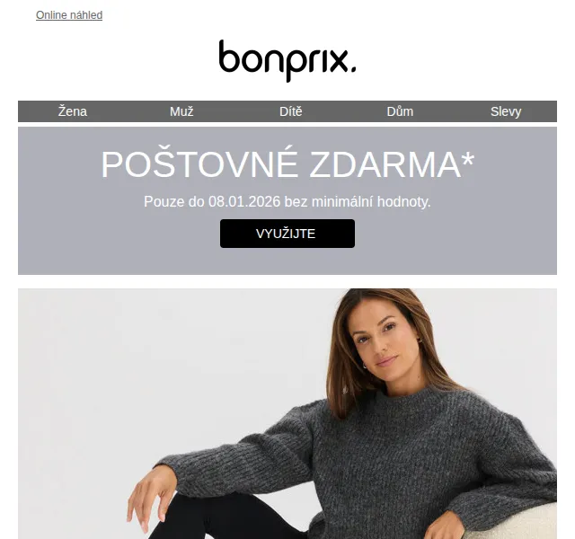 Bonprix: Poštovné zdarma – duben 2026 | Nuslet.cz