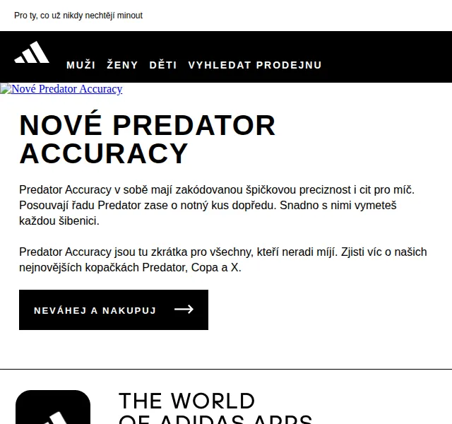 adidas: Nové kopačky Predator Accuracy – červen 2026 | Nuslet.cz