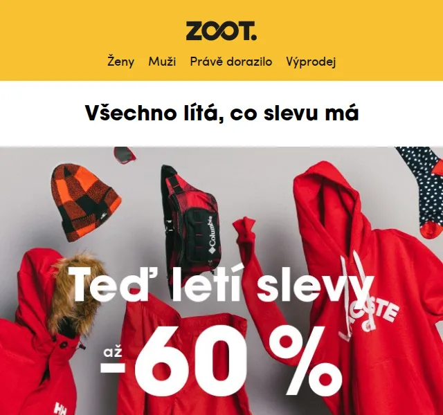 ZOOT: Všechno lítá až 60% sleva + extra 20% – červen 2026 | Nuslet.cz