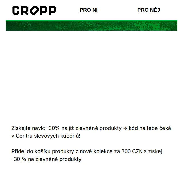 Cropp: Extra -30 % na zlevněné produkty – červen 2026 | Nuslet.cz