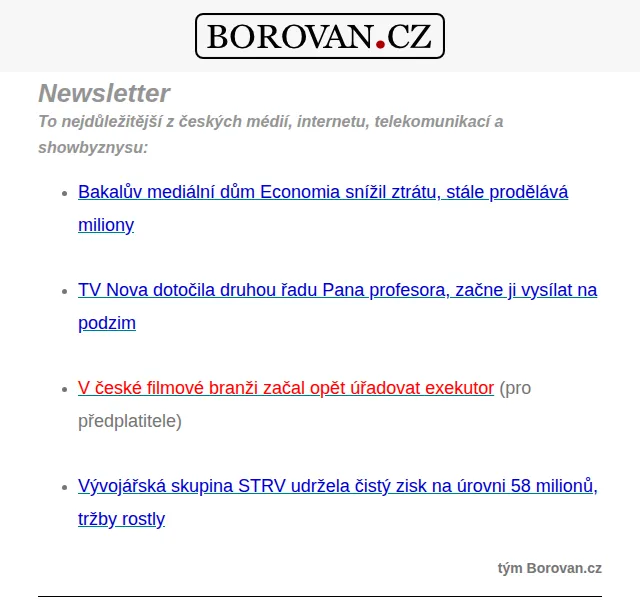 Aleš Borovan: Economia snižuje ztrátu, STRV s 58 mil. ziskem – červen 2026 | Nuslet.cz