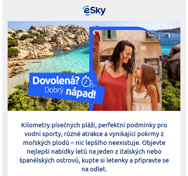 eSky.cz: Letenky na ostrovy od 1 450 Kč – červen 2026 | Nuslet.cz