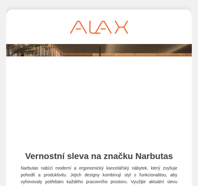 ALAX nábytek: 10% sleva na Narbutas – červen 2026 | Nuslet.cz