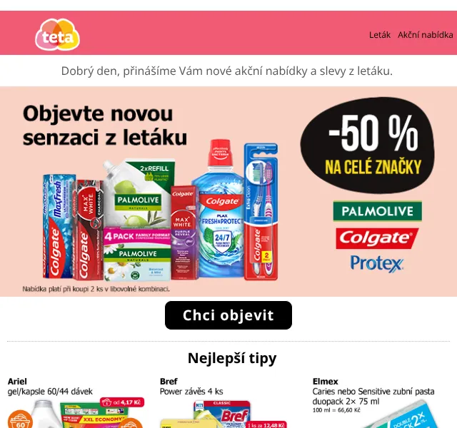 Teta drogerie: Nivea, Old Spice, korejská kosmetika – červenec 2026