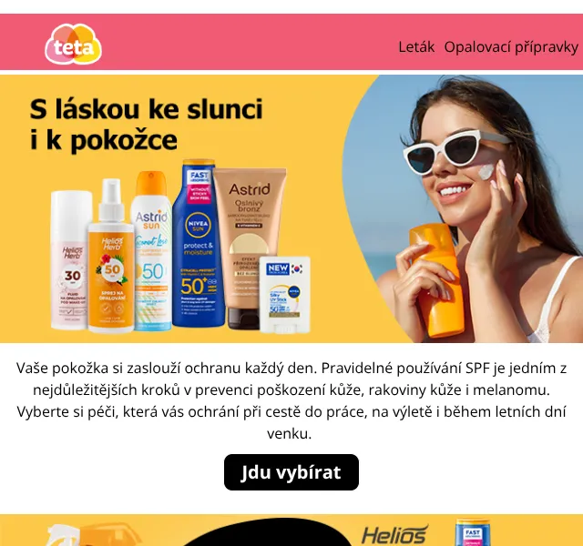 Teta drogerie: SPF péče a opalování – červen 2026 | Nuslet