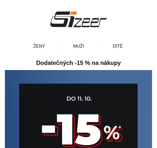 Sizeer: Dodatečných -15 % na nákupy – červen 2026 | Nuslet.cz