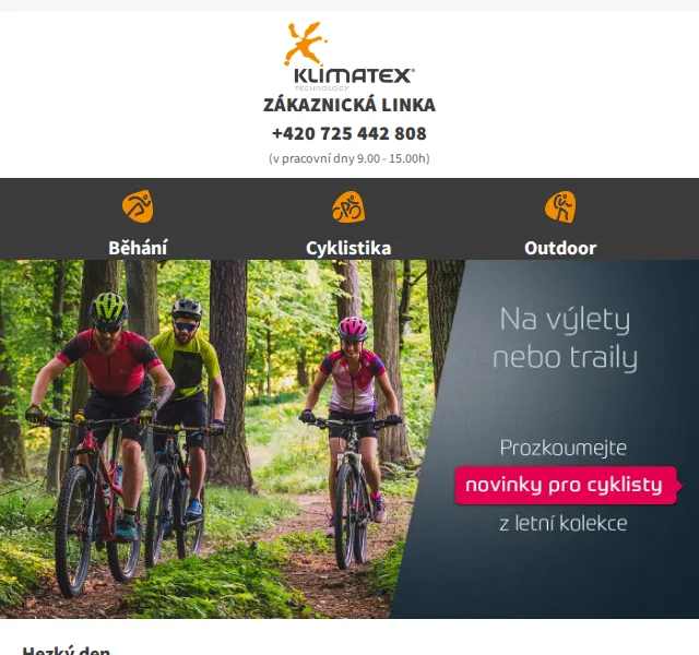 KLIMATEX: Slevy na cyklodresy a šortky až 33 % – červen 2026 | Nuslet.cz