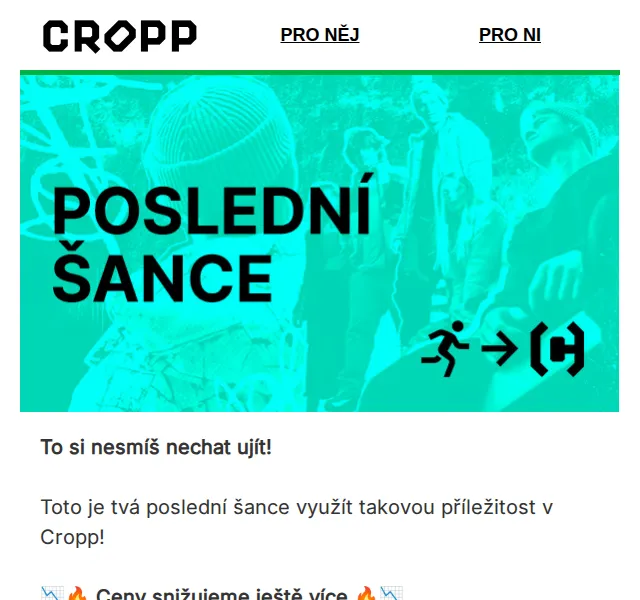 Cropp: Obrovské snížení cen – červen 2026 | Nuslet.cz