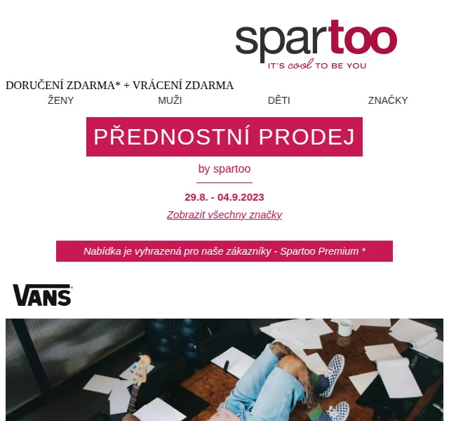 Spartoo: Sleva až -50 % na Vans, André a Noisy May – červen 2026 | Nuslet.cz