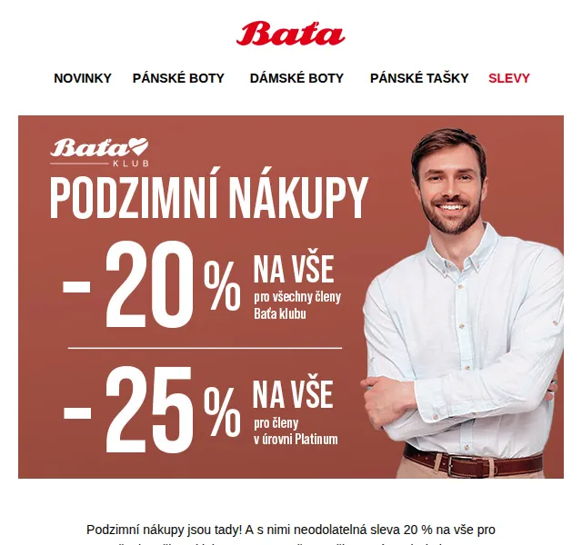 Baťa: 20 % na vše – červen 2026 | Nuslet.cz