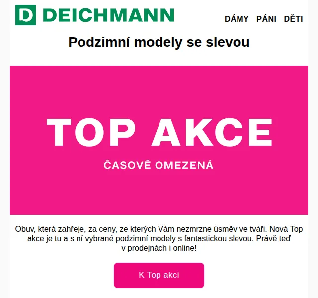 DEICHMANN: Podzimní modely se slevou – říjen 2025 | Nuslet.cz