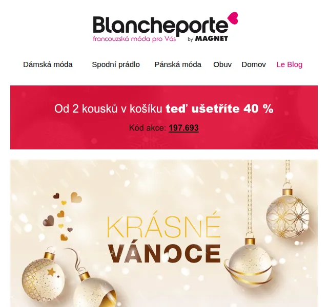 Blancheporte: Vánoční slevy a dárek k svátkům – červen 2026 | Nuslet.cz