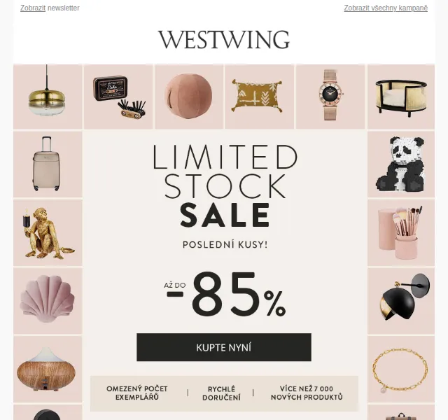 Westwing: LIMITED STOCK SALE 7000+ produktů – červen 2026 | Nuslet.cz