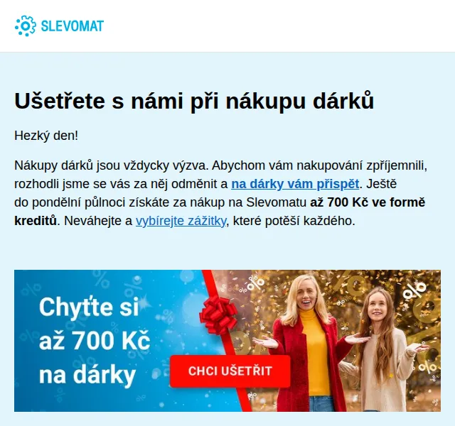 Slevomat: Kredity až 700 Kč na dárky – červen 2026 | Nuslet.cz
