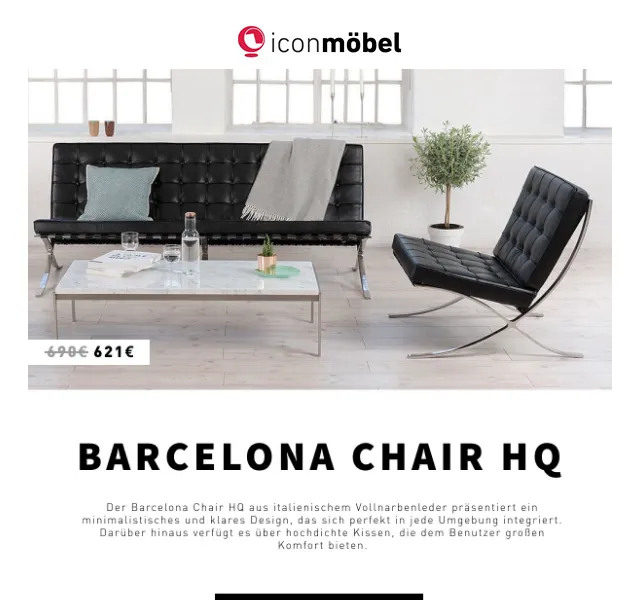Icon Möbel: Barcelona křeslo za nejlepší cenu – červen 2026 | Nuslet.cz