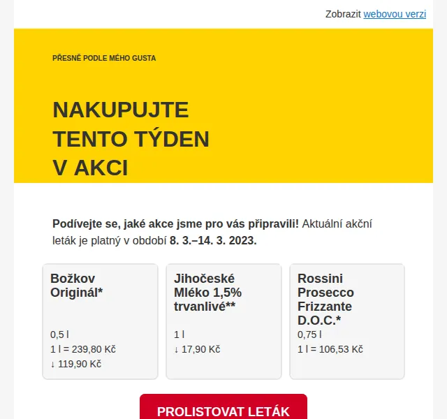 Billa: Rossini Prosecco a mléko v akci – červen 2026 | Nuslet.cz