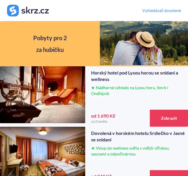 Vánoce na Skrz: Pobyty do 2 000 Kč s wellness – červen 2026 | Nuslet.cz