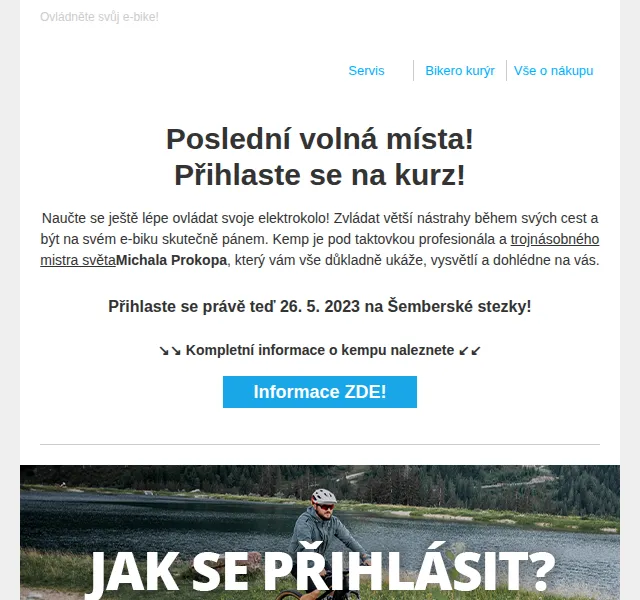 BIKERO E-BIKE CAMP – poslední místa – červen 2026 | Nuslet.cz