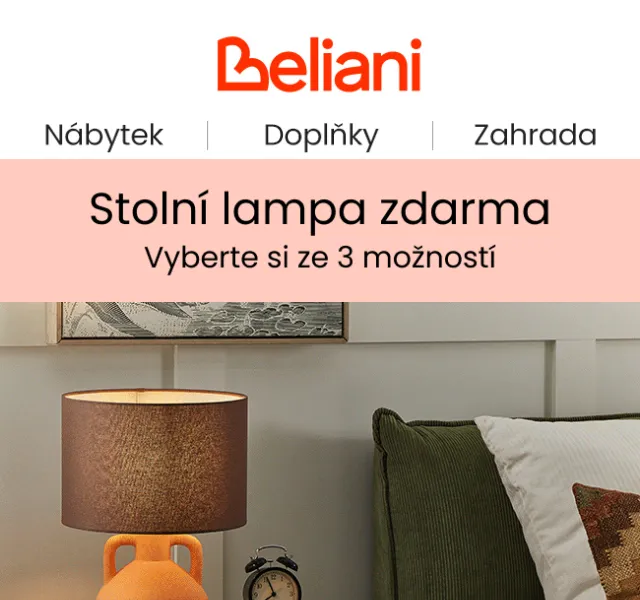 Beliani.cz: Stolní lampa zdarma — květen 2026 | Nuslet.cz