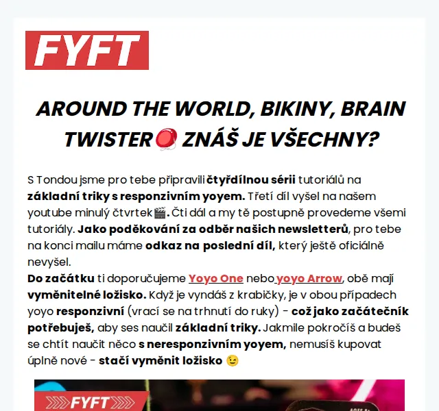 Zuzka | FYFT.cz: Yoyo triky a limitovaný 4. díl – červen 2026 | Nuslet.cz