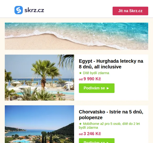 Vánoce na Skrz: Dovolená u moře od 3 246 Kč – červen 2026 | Nuslet.cz