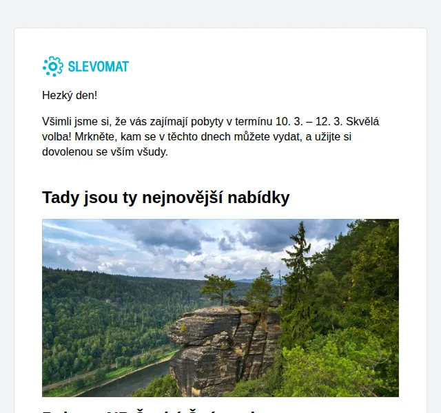 Slevomat: Pobyty v Jeseníkách, Karlových Varech a NP České Švýcarsko od 1 490 Kč – červen 2026 | Nuslet.cz