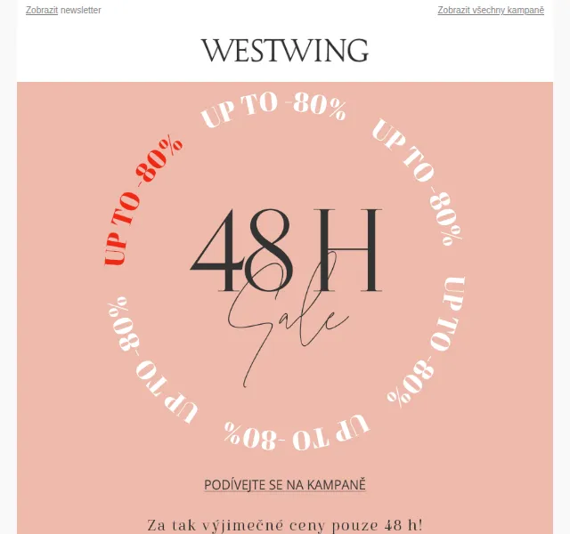 Westwing: 48H SALE až -80 % – červen 2026 | Nuslet.cz